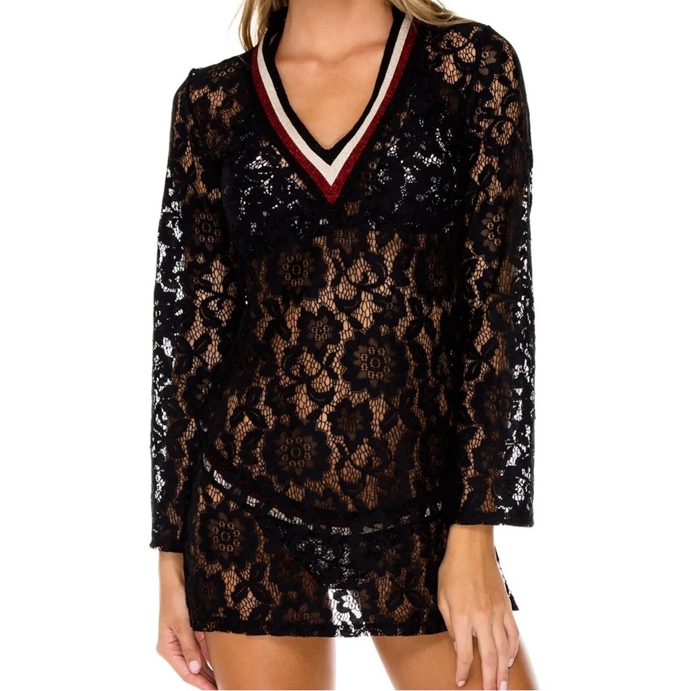 COPY - Luli Fama La Giralda black lace tunic coverup NWT size small